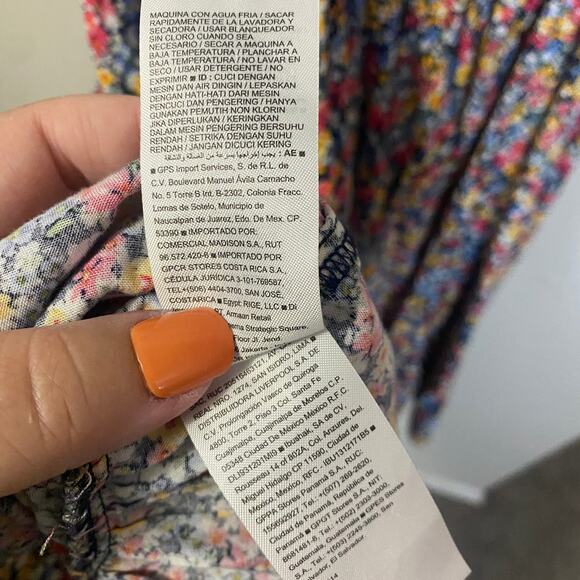 Old Navy Ditsy Floral Multicolor Tie Strap Cami Sundress with Pockets Sz L - Picture 10 of 12